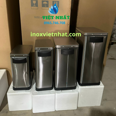 Thùng rác inox đạp chân hình chữ nhật