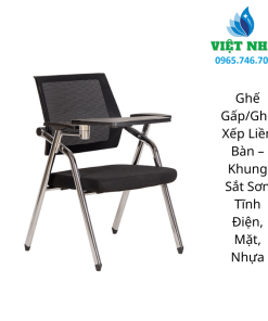Ghế Gấp/Ghế Xếp Liền Bàn - Khung Sắt Sơn Tĩnh Điện, Mặt, Nhựa: Tiện Dụng, Bền Đẹp