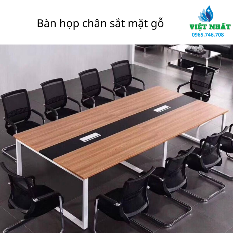 Bàn họp chân sắt mặt gỗ - Nội Thất Việt Nhất - Ảnh 3