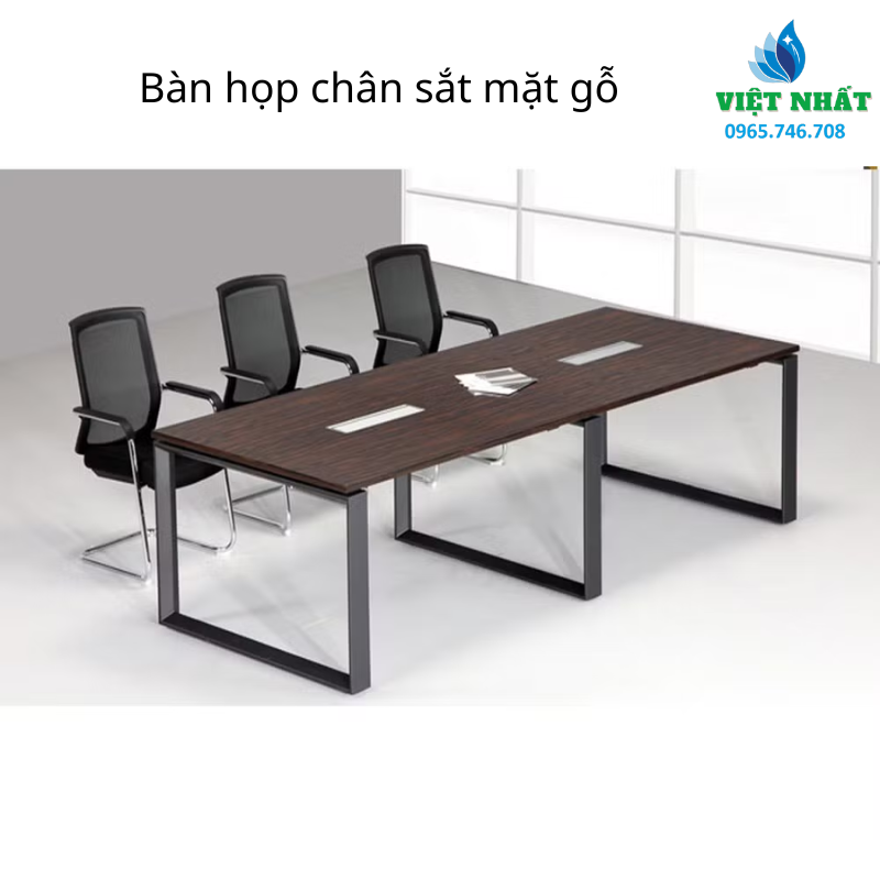 Bàn họp chân sắt mặt gỗ - Nội Thất Việt Nhất - Ảnh 2