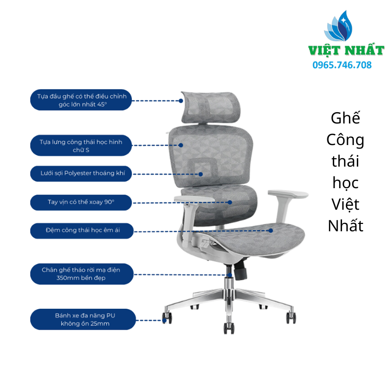 Ghế Xoay Công Thái Học - Nội Thất Việt Nhất: Sự Lựa Chọn Hoàn Hảo Cho Sức Khỏe Và Sự Thoải Mái