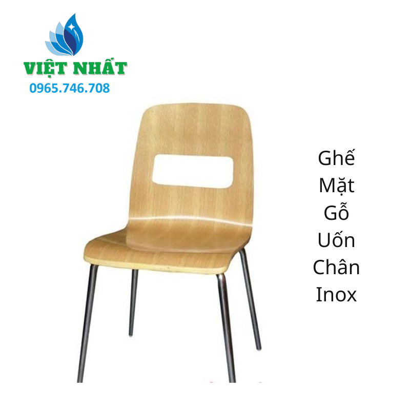 Ghế Mặt Gỗ Uốn Chân Inox Việt Nhất - Ảnh 3