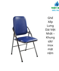 Ghế Xếp Lưng Dài Việt Nhất - Khung sắt/ inox mặt nệm
