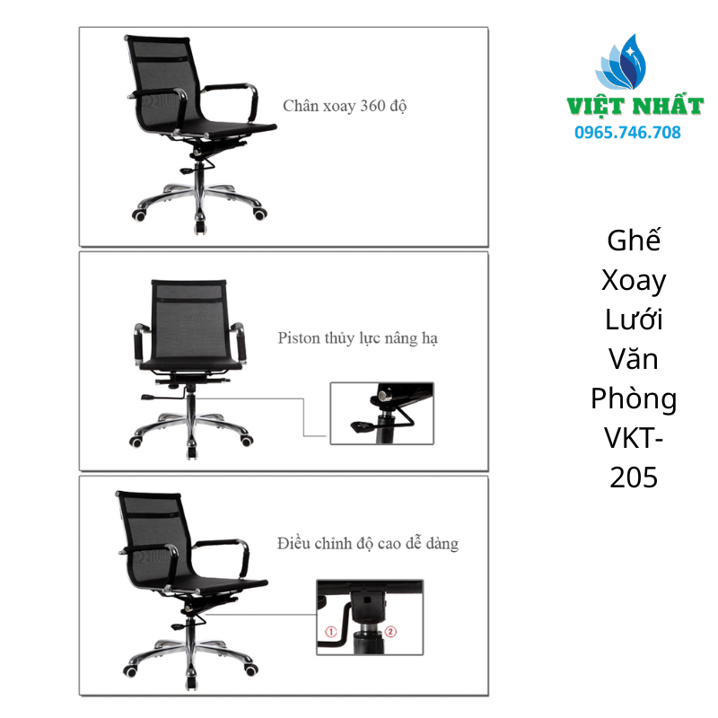 Ghế Xoay Lưới Văn Phòng VKT-205 Giá Tốt