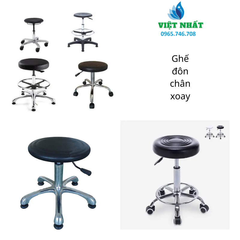 Ghế đôn chân xoay Việt Nhất VDP604 - đơn giản, bền đẹp, tiện dụng - Ảnh 2