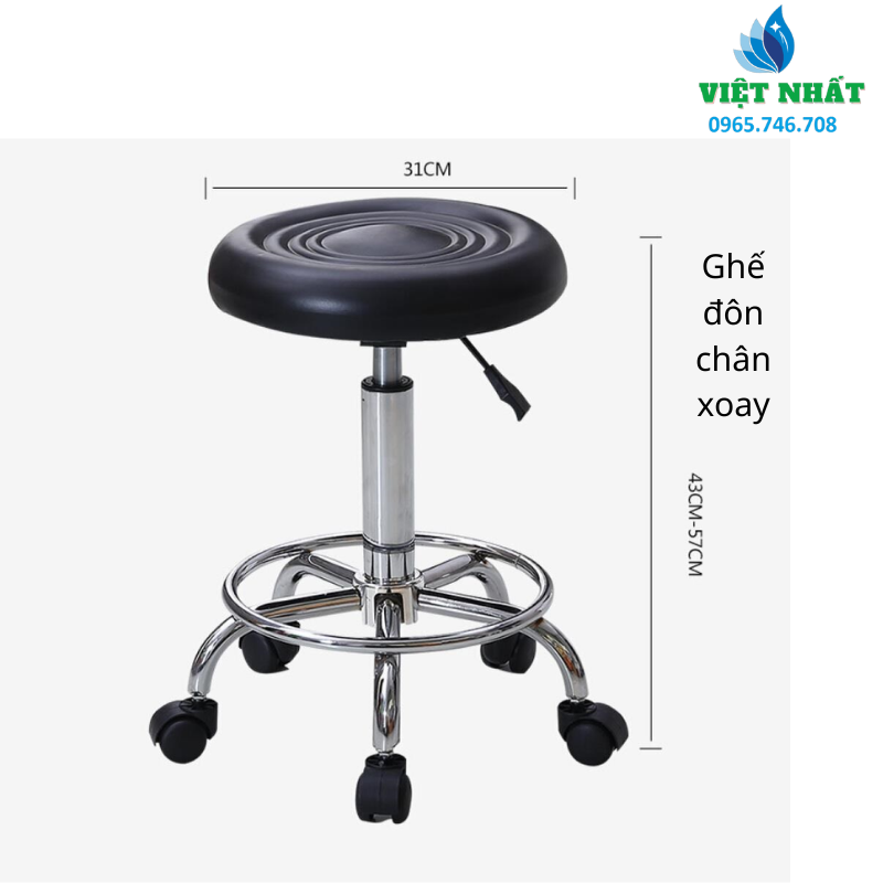 Ghế đôn chân xoay Việt Nhất VDP604 - đơn giản, bền đẹp, tiện dụng