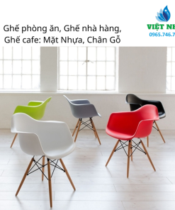 Alternative view of Ghế phòng ăn, Ghế nhà hàng, Ghế cafe: Mặt Nhựa, Chân Gỗ