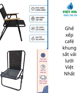 Ghế Xếp Cafe/ Câu Cá Khung Inox - Vải Lưới