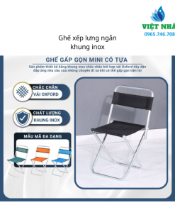 Ghế Xếp Lưng Ngắn Việt Nhất - Khung sắt/ inox