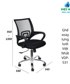 Ghế xoay lưng lưới Việt Nhất VDP-531: Thiết Kế Đơn Giản, Bền Đẹp, Gía Hợp Lý