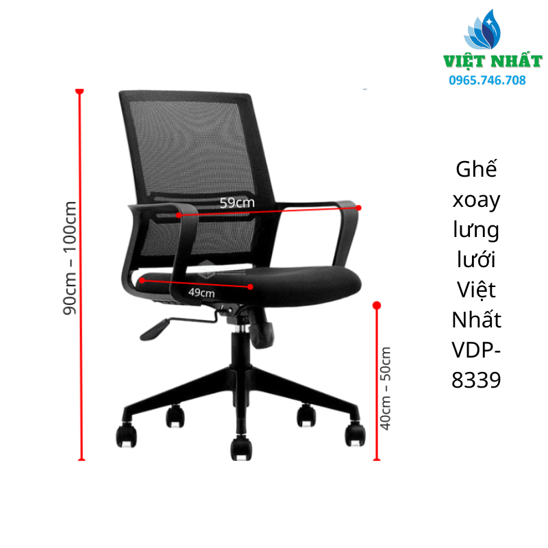 Ghế xoay lưng lưới Việt Nhất VDP-8339