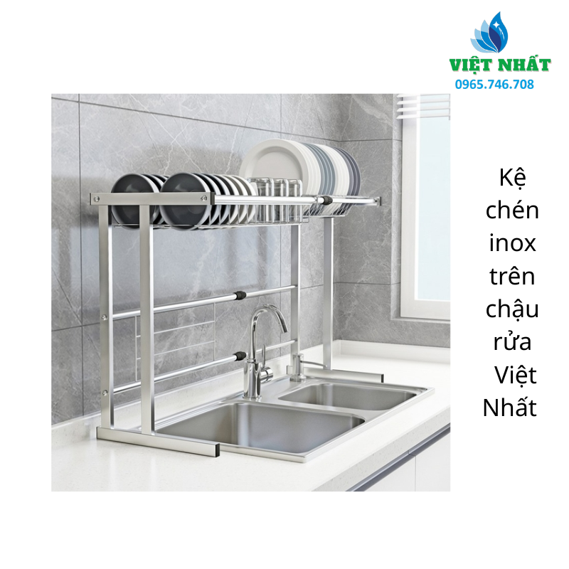 Kệ chén inox trên chậu rửa Việt Nhất: Bền đẹp, tiện dụng
