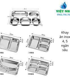 Alternative view of Khay cơm inox 4 ngăn sâu VN192 | Xưởng gia công inox uy tín tại TPHCM - INOX VIỆT NHẤT