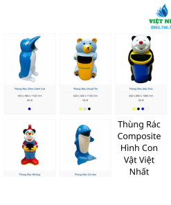 Alternative view of Thùng Rác Composite Hình Con Vật - Việt Nhất