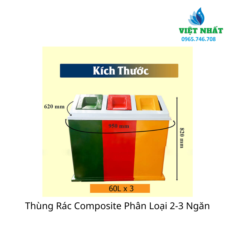 Thùng Rác Composite Phân Loại 2-3 Ngăn: Giải Pháp Thông Minh Cho Quản Lý Chất Thải