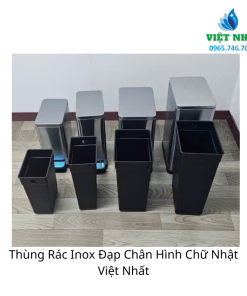 Alternative view of Thùng Rác Inox Đạp Chân Hình Chữ Nhật - Việt Nhất
