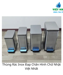 Thùng Rác Inox Đạp Chân Hình Chữ Nhật - Việt Nhất