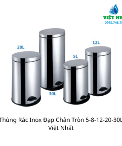 Alternative view of Thùng Rác Inox Đạp Chân Tròn 5-8-12-20-30L