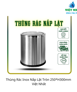 Thùng Rác Inox Nắp Lật Tròn 250*H300mm
