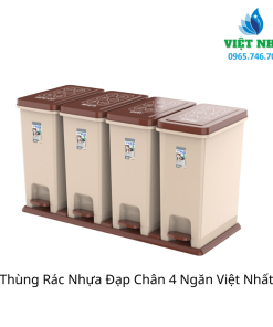 Thùng Rác Nhựa Đạp Chân 4 Ngăn – Giải Pháp Phân Loại Rác Thông Minh Cho Mọi Không Gian