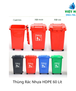 Alternative view of Thùng Rác Nhựa HDPE 60 Lít, Tiện Dụng, Giá Rẻ