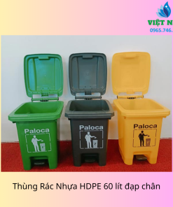 Alternative view of Thùng Rác Nhựa HDPE 60 lít đạp chân - Việt Nhất