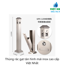 Alternative view of Thùng rác gạt tàn hình mái inox cao cấp - sản phẩm hiện đại của Nội Thất Việt Nhất