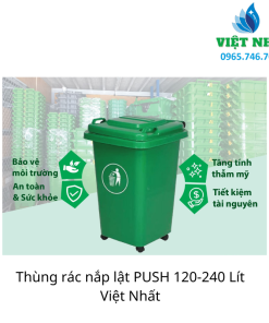 Alternative view of Thùng rác nắp lật PUSH 120-240 Lít: Việt Nhất