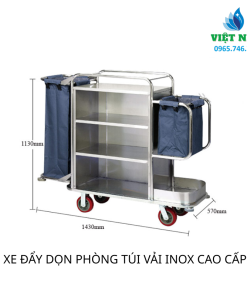 Alternative view of XE ĐẨY DỌN PHÒNG TÚI VẢI INOX CAO CẤP - NỘI THẤT VIỆT NHẤT
