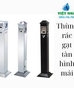 Thùng rác gạt tàn hình mái inox cao cấp - sản phẩm hiện đại của Nội Thất Việt Nhất