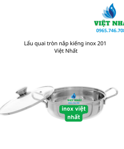Alternative view of Lẩu quai tròn nắp kiếng inox 201 - Nội Thất Việt Nhất